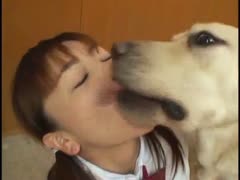 Dog teaching a student how to have sex